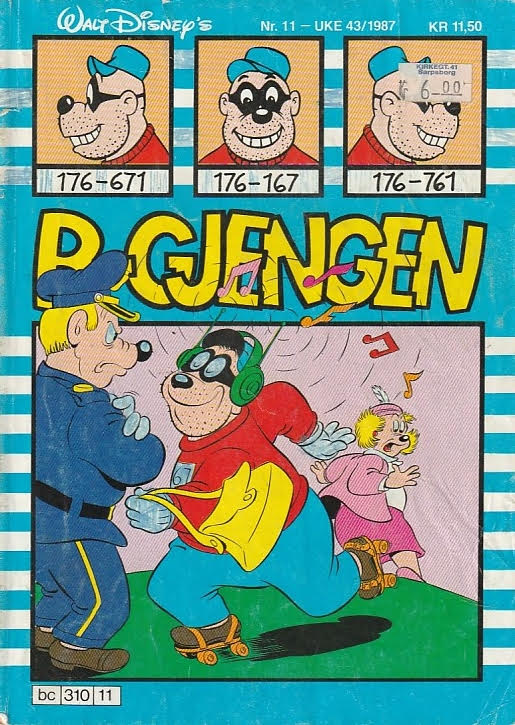 B-Gjengen - nr.11-1987. Noe slitt perm, hjørnebretter, ellers god stand. 